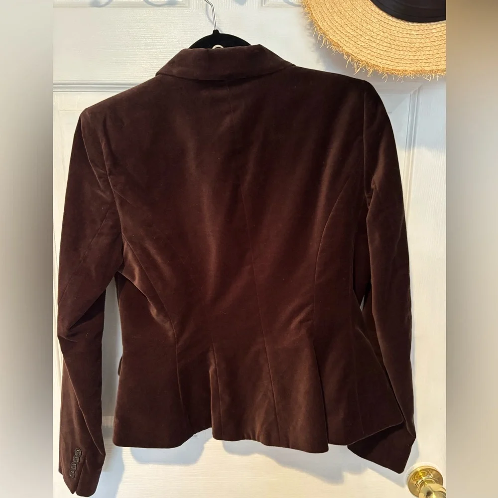 Lauren Ralph Lauren Chocolate Brown Velvet Blazer - Picture 8 of 15